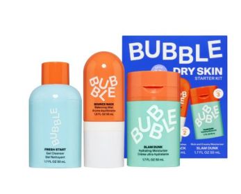 Bubble Skincare 3-Step Hydrating Routine Bundle, for Normal to Dry Skin, Unisex, Set of 3
