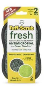 Tuff-Scrub Fresh Microfiber Scrub-n-Wipe Pad, 2-PK Regular, Hanging