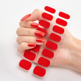 Pure Color 16 Nail Stickers (Option: CS0011-2PCS)
