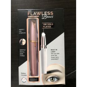 Mini Electric Eyebrow Trimmer Lipstick Brows Pen Hair Remover Painless Razor Epilator with LED Light (Option: Rose gold-Battery)