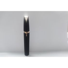 Mini Electric Eyebrow Trimmer Lipstick Brows Pen Hair Remover Painless Razor Epilator with LED Light (Option: Black-USB)