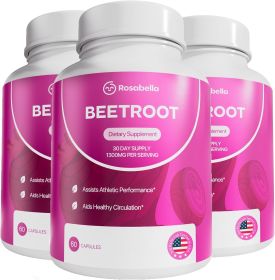 Rosabella Organic Beet Root Capsules - 1300mg Beet Root Powder Aids Healthy Circulation & Vitality, Non-GMO, Beet Root Supplement - 60 Capsules (Style: capsule-3)